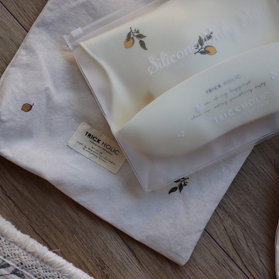 【2点までネコポス可】cotton pouch（vintage lemon & vintage blueberry）2枚set　レモン　ブルーベリー　パウチ　巾着　ポーチ　韓国製 |  | 01