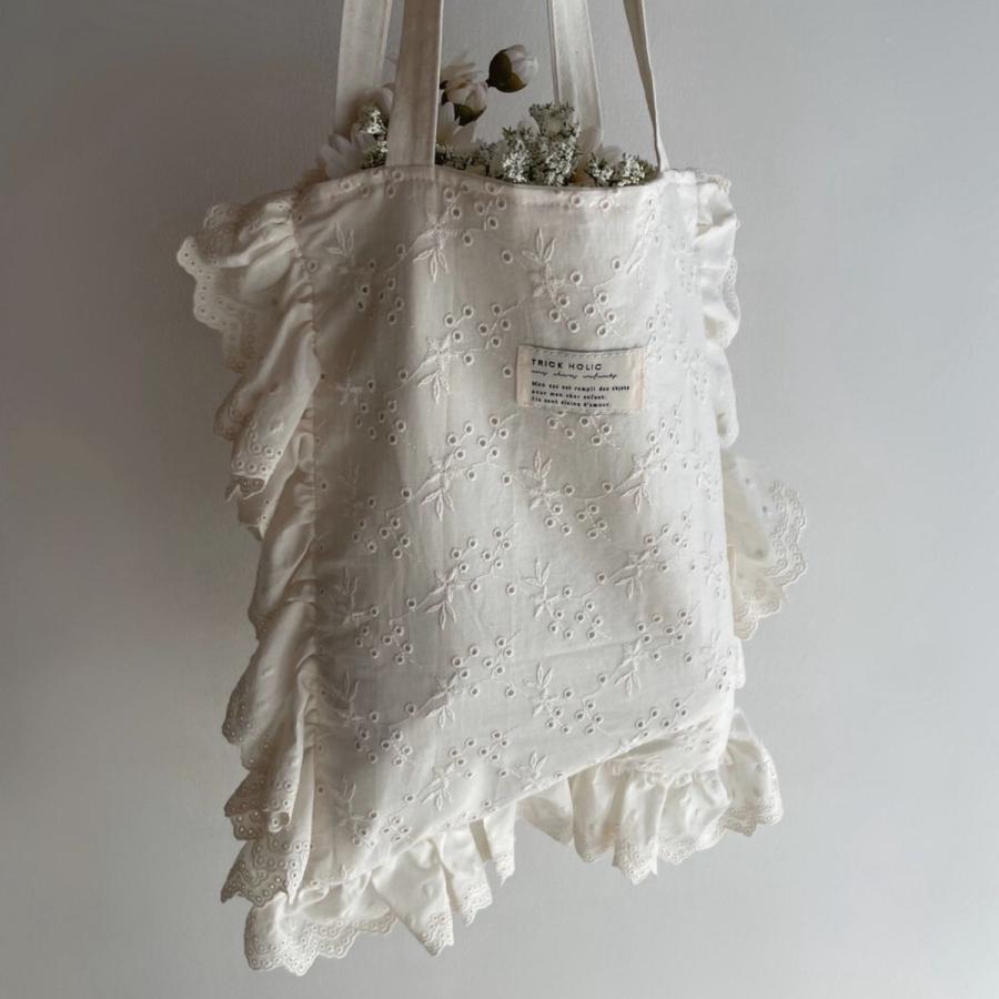 【1点までネコポス可】new eyelet lace cotton tote bag |  | 11