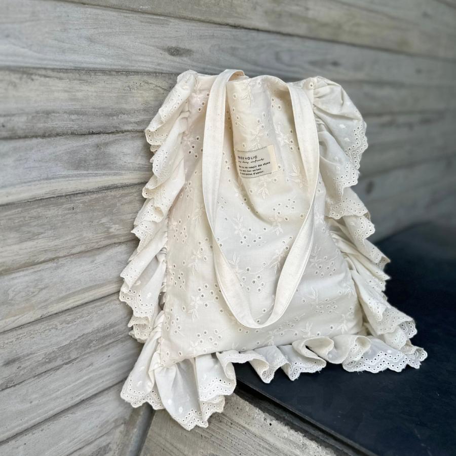 【1点までネコポス可】new eyelet lace cotton tote bag |  | 14