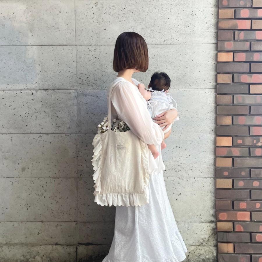【1点までネコポス可】new eyelet lace cotton tote bag |  | 02