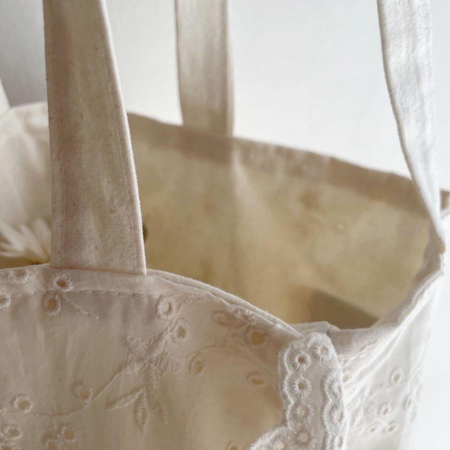 【1点までネコポス可】new eyelet lace cotton tote bag |  | 05