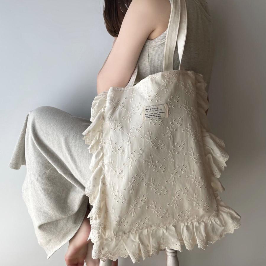 【1点までネコポス可】new eyelet lace cotton tote bag |  | 07