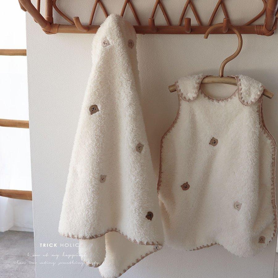 ふわふわファー刺繍スリーパー （星月、レモン、くま）刺繍 ふわふわ