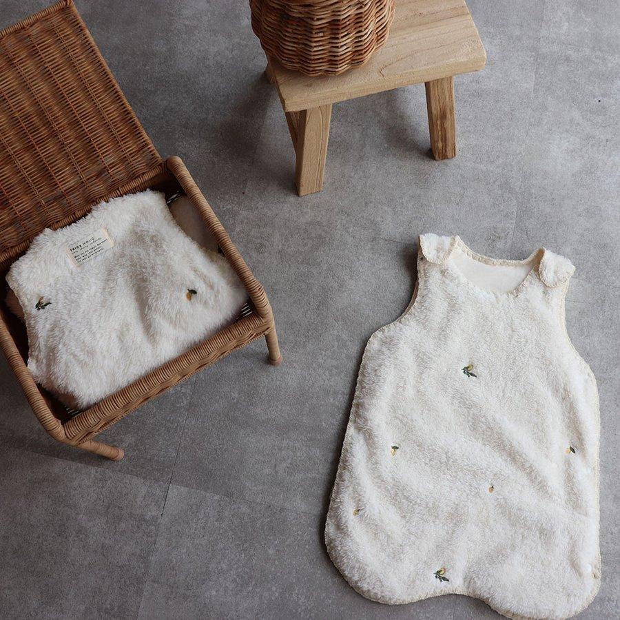 ふわふわファー刺繍スリーパー （星月、レモン、くま）刺繍 ふわふわ