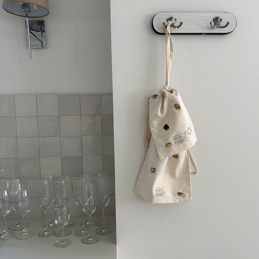 【2点までネコポス可】cotton pouch  pastry (大+小)2枚set小)　ペストリー　巾着　パウチ　ポーチ　コットン　トリックホリック |  | 02