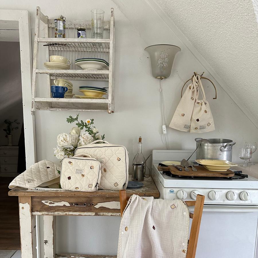 【2点までネコポス可】cotton pouch  pastry (大+小)2枚set小)　ペストリー　巾着　パウチ　ポーチ　コットン　トリックホリック |  | 05