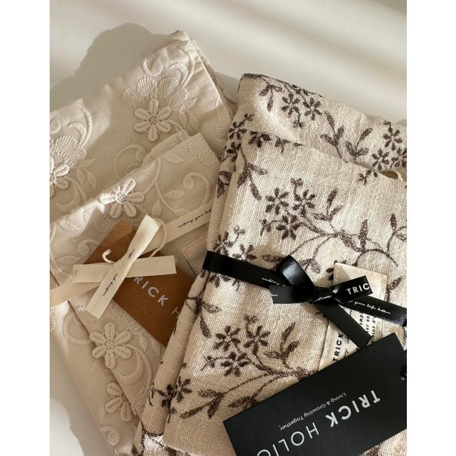 【1点までネコポス可】cotton pouch  garden flower (大+小) / vintage flower (大+小)　巾着　ポーチ　コットン　パウチ　TRICK HOLIC |  | 09