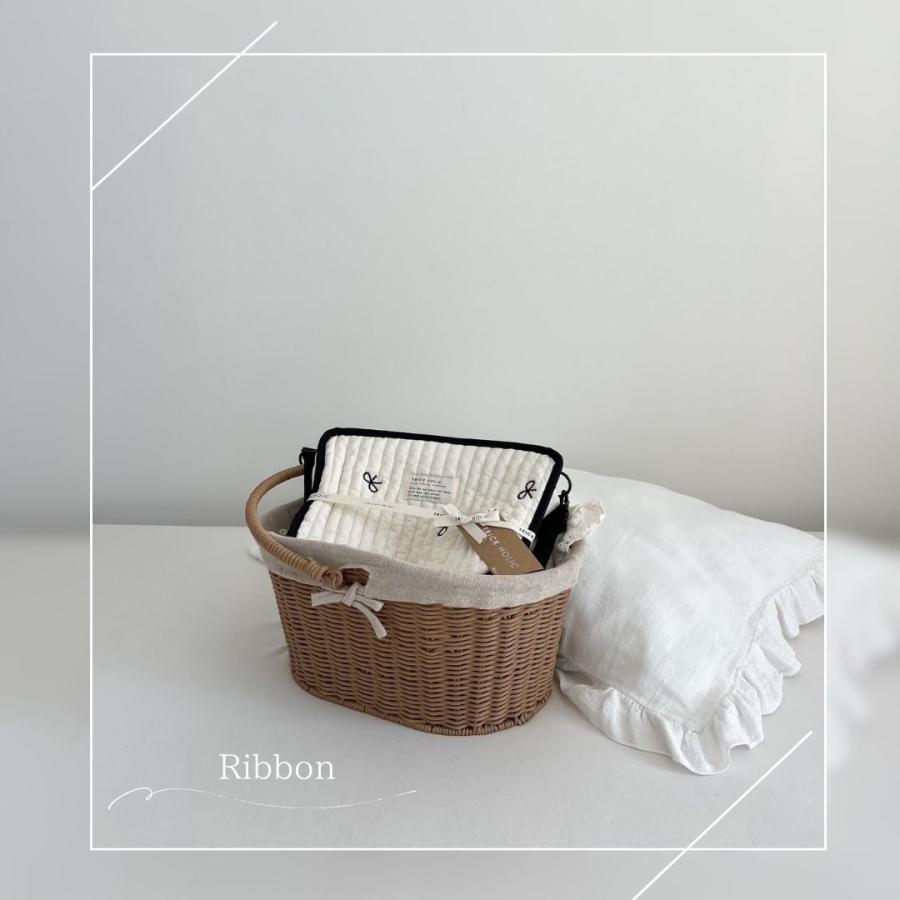 【2/18 PM 4頃再入荷 星月ベージュ】刺繍 Hanging pouch おむつポーチ　ribbon刺繍（2色）・星月・くま　おむつケース　おむつバッグ　TRICK HOLIC |  | 05