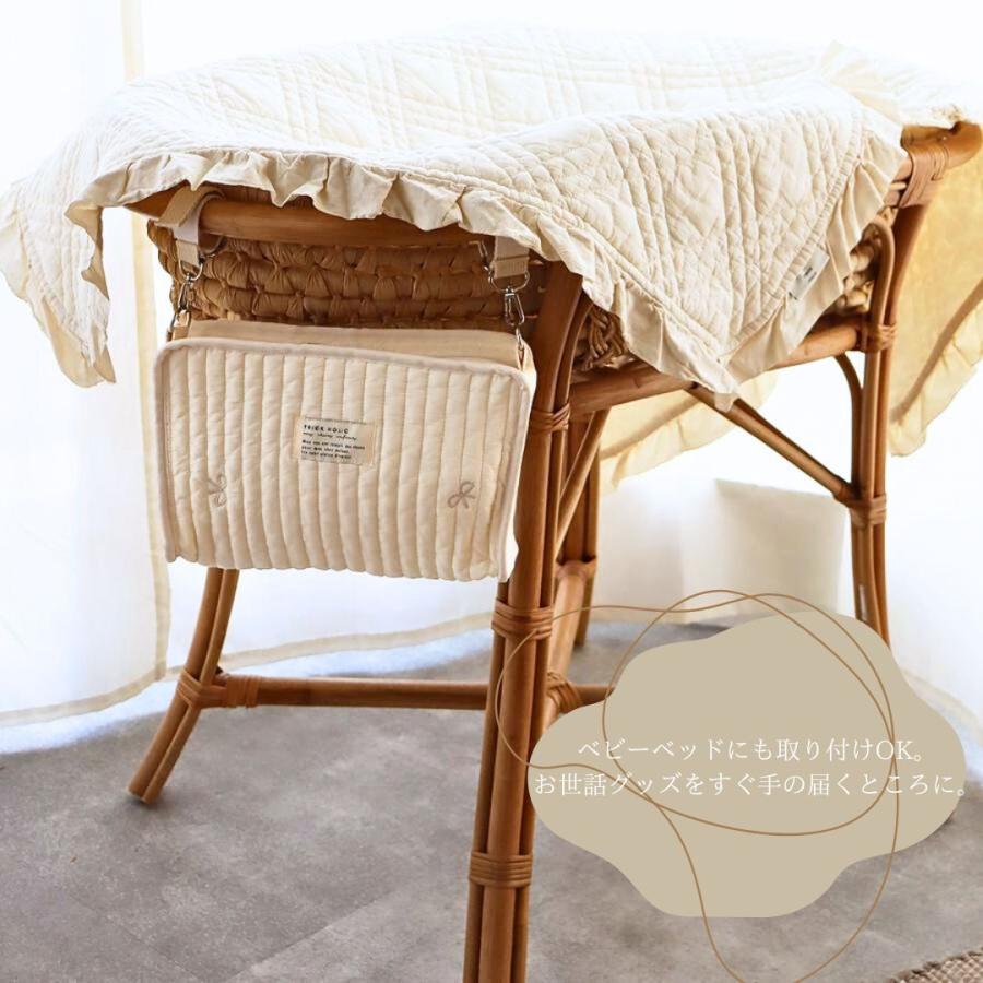 【2/18 PM 4頃再入荷 星月ベージュ】刺繍 Hanging pouch おむつポーチ　ribbon刺繍（2色）・星月・くま　おむつケース　おむつバッグ　TRICK HOLIC |  | 15