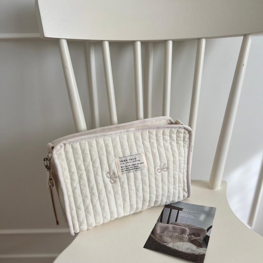 【2/18 PM 4頃再入荷 星月ベージュ】刺繍 Hanging pouch おむつポーチ　ribbon刺繍（2色）・星月・くま　おむつケース　おむつバッグ　TRICK HOLIC |  | 10