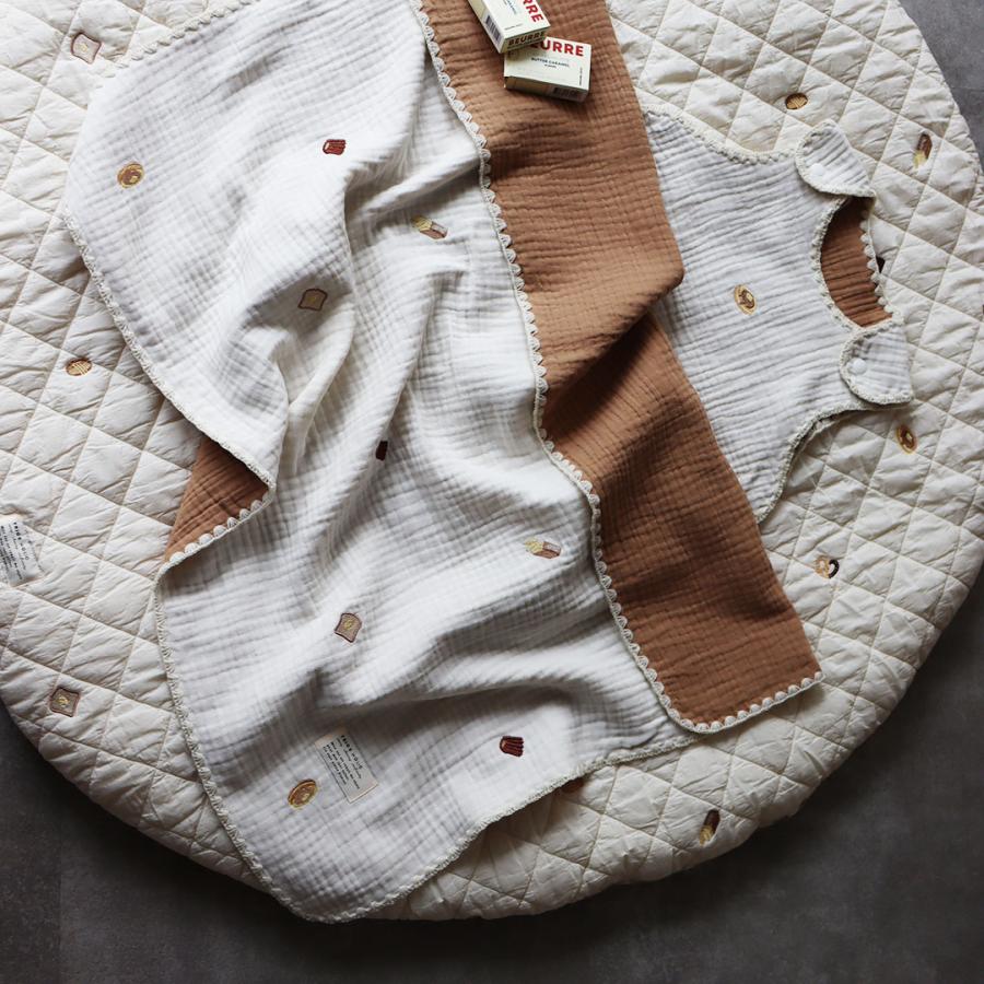 【11/22 PM2時頃再入荷】【1点までネコポス可】pastry ガーゼスリーパー　刺繍　パンケーキ・カヌレ・バター・ガレットブルトンヌ・トースト・プレッツェル |  | 01