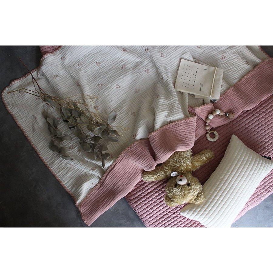 6重ガーゼブランケットさくらんぼの刺繍 Lサイズ（約140×85cm