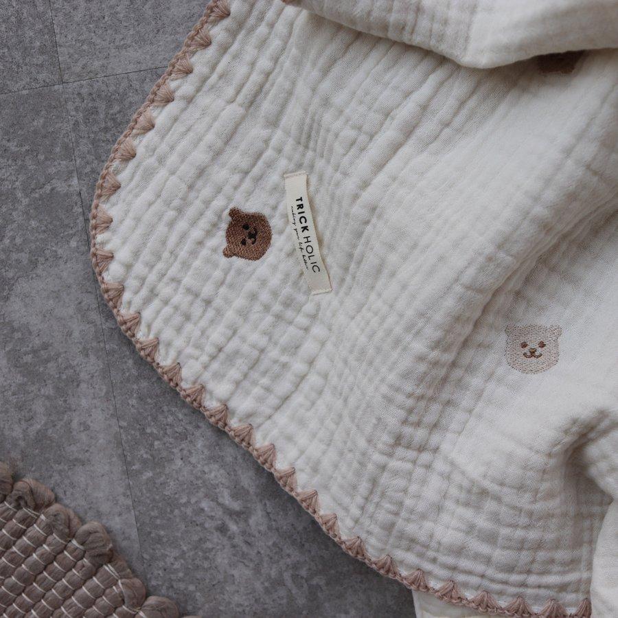 【8/14 PM 2時頃再入荷】6重ガーゼブランケット星月・くまの刺繍　Sサイズ（約70×85cm）刺繍　ガーゼ　本場韓国製 |  | 17