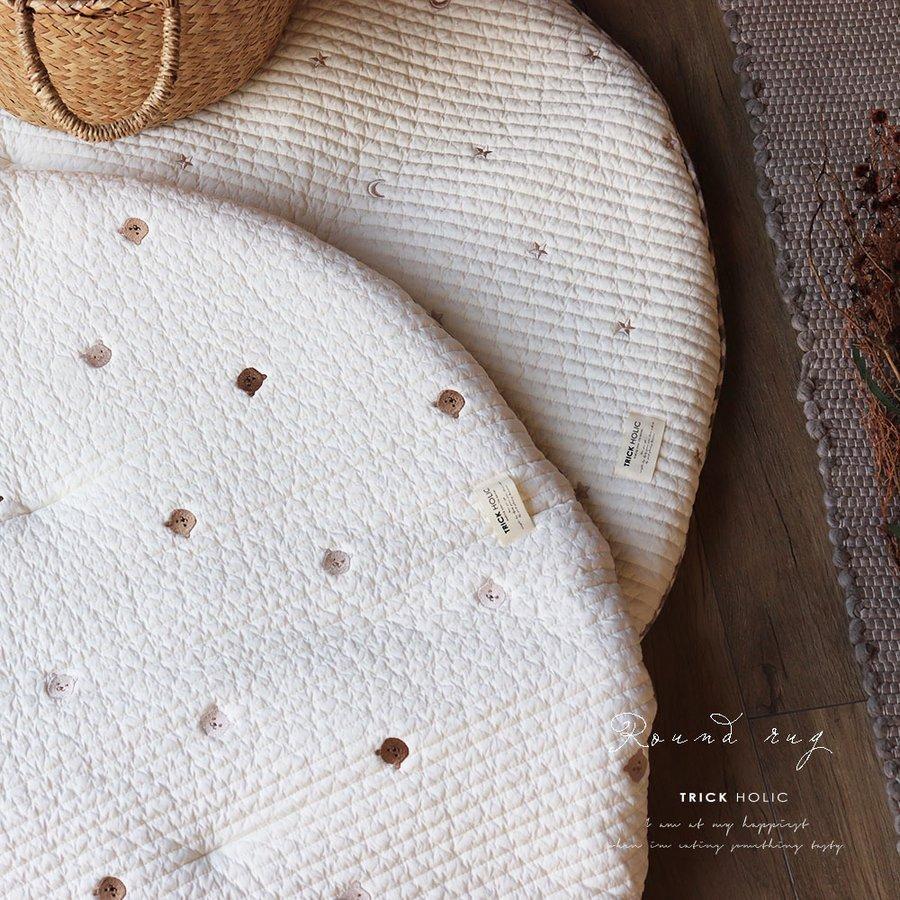 プレミアムイブル 星月/くま/レモンの刺繍 ラウンドマット プレミアムイブル 星月/くま/レモンの刺繍 ラウンドマット