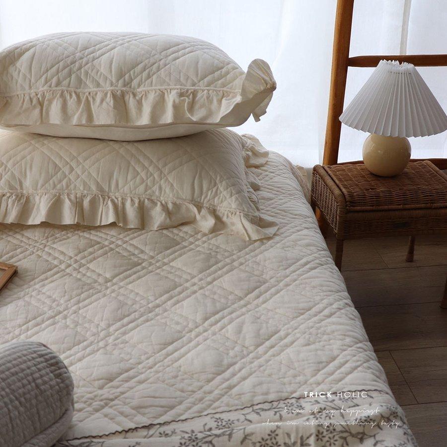 中綿増量 french frill quilt ibul 約150×200cm（フリル含まず）フリル