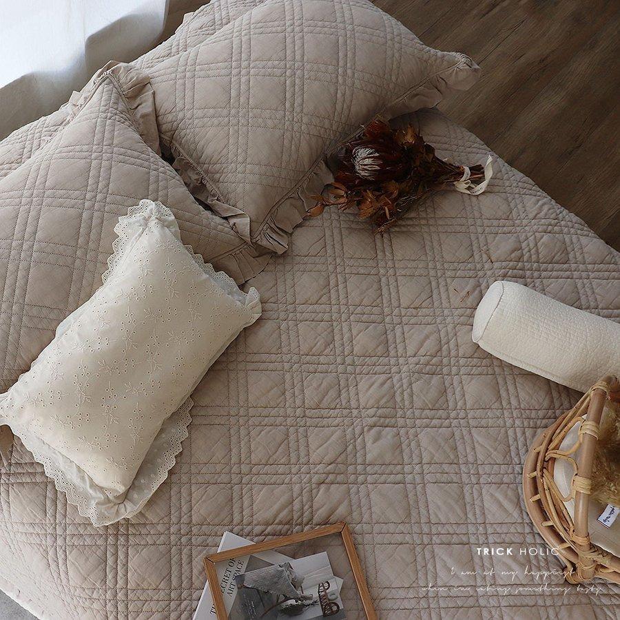 中綿増量 french frill quilt ibul 約150×200cm（フリル含まず）フリル