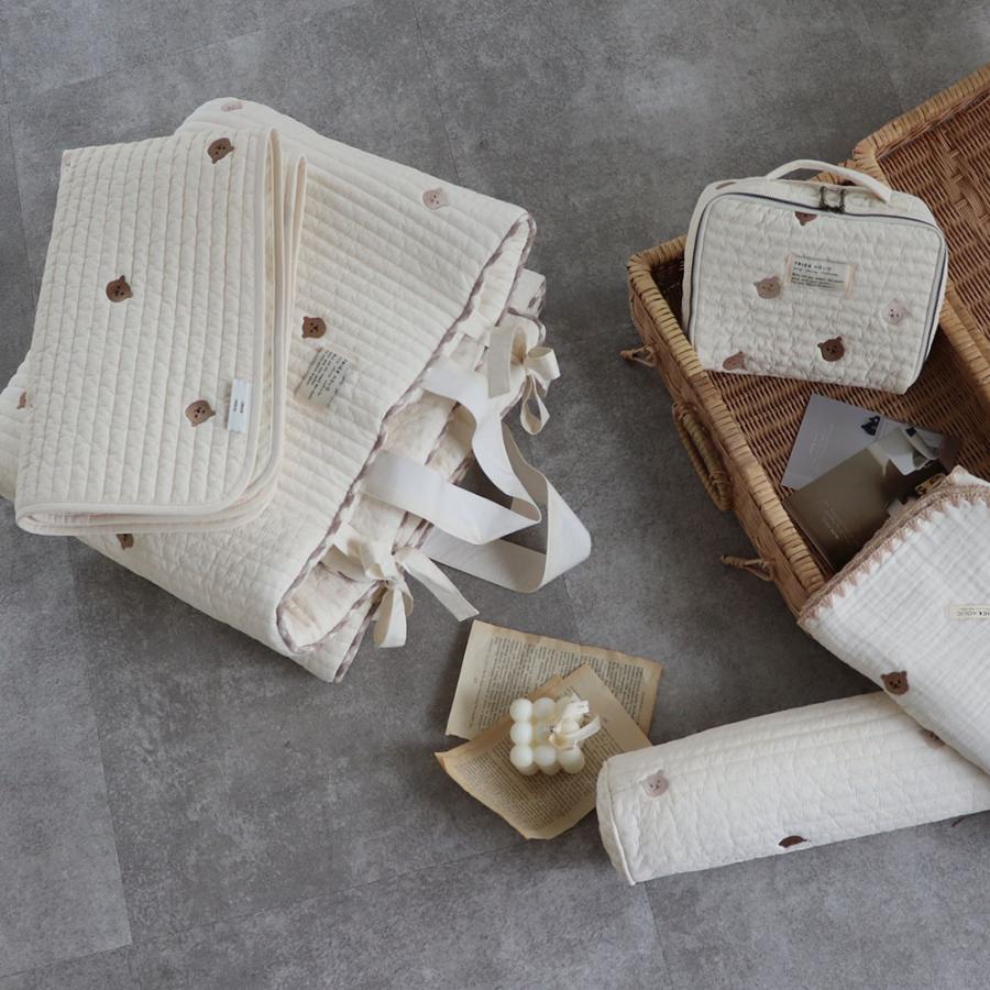 【1点までネコポス可】quilting trunk bag 星と月 / くま / 星月 / レモン刺繍キルティングトランクバッグ　Sサイズ　おむつケース |  | 02