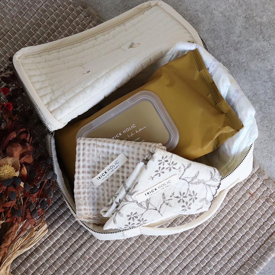 【1点までネコポス可】quilting trunk bag 星と月 / くま / 星月 / レモン刺繍キルティングトランクバッグ　Sサイズ　おむつケース |  | 03