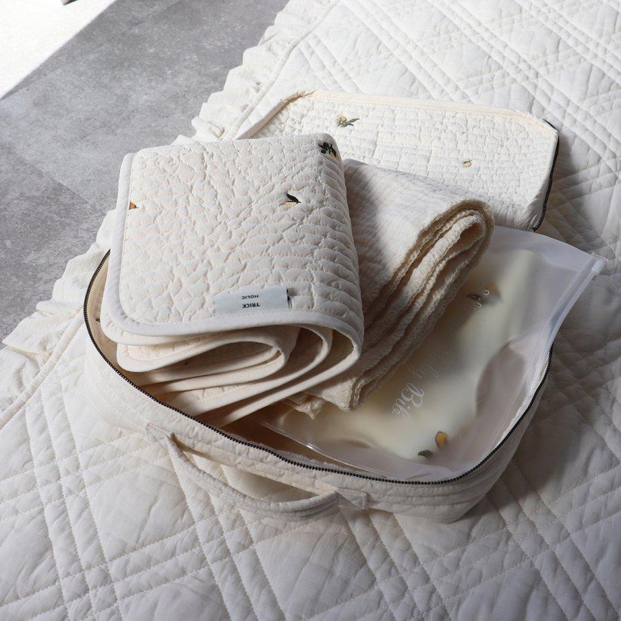 TRICK HOLIC quilting trunk bag 刺繍キルティングトランクバッグ　Mサイズ　おむつケース　おむつバッグ |  | 03