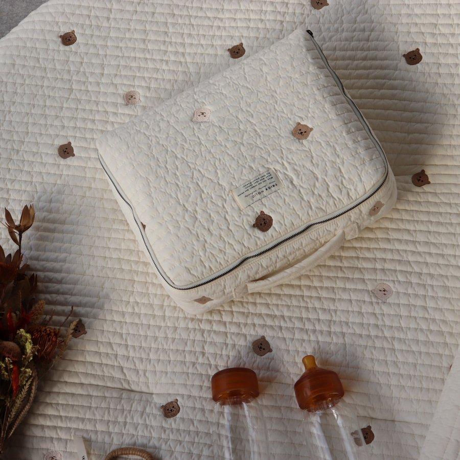TRICK HOLIC quilting trunk bag 刺繍キルティングトランクバッグ　Mサイズ　おむつケース　おむつバッグ |  | 09