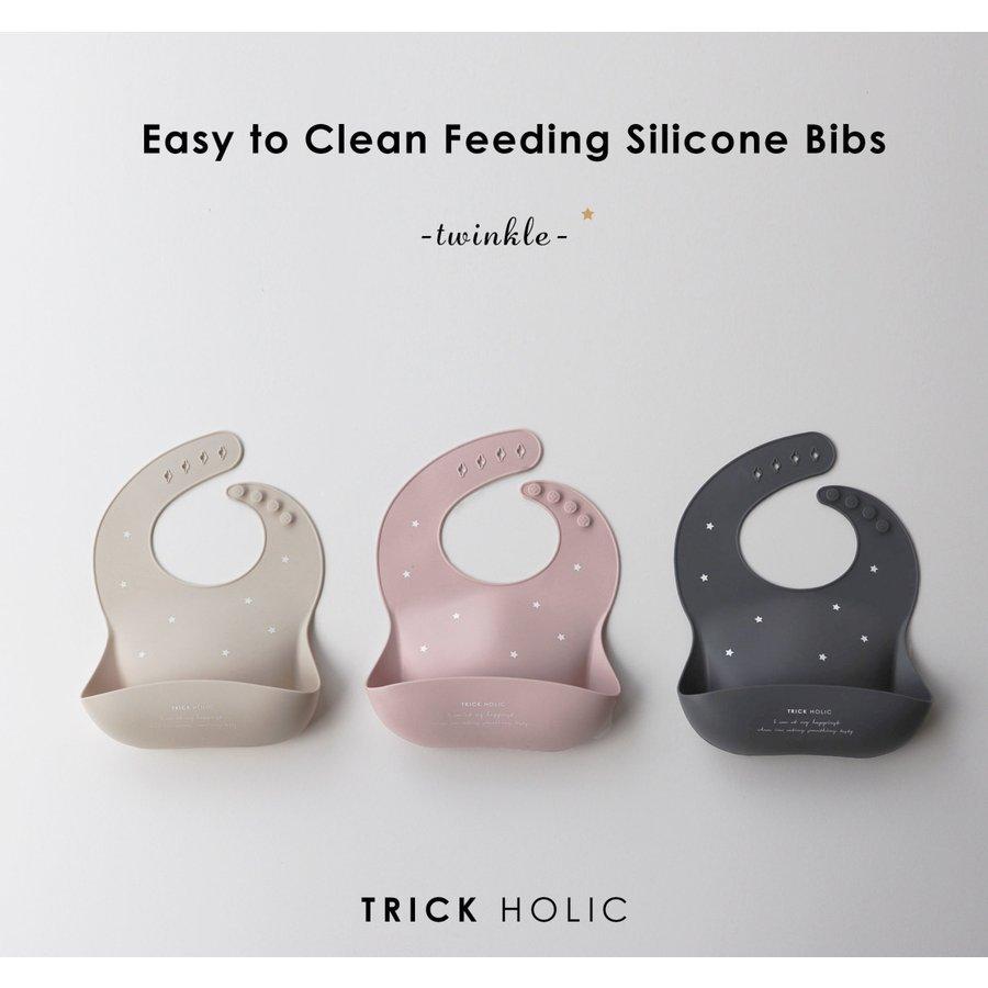 【1点までネコポス可】TRICK HOLIC シリコンビブ Silicone bib twinkle　お食事エプロン　お食事スタイ　星柄　離乳食 | 
