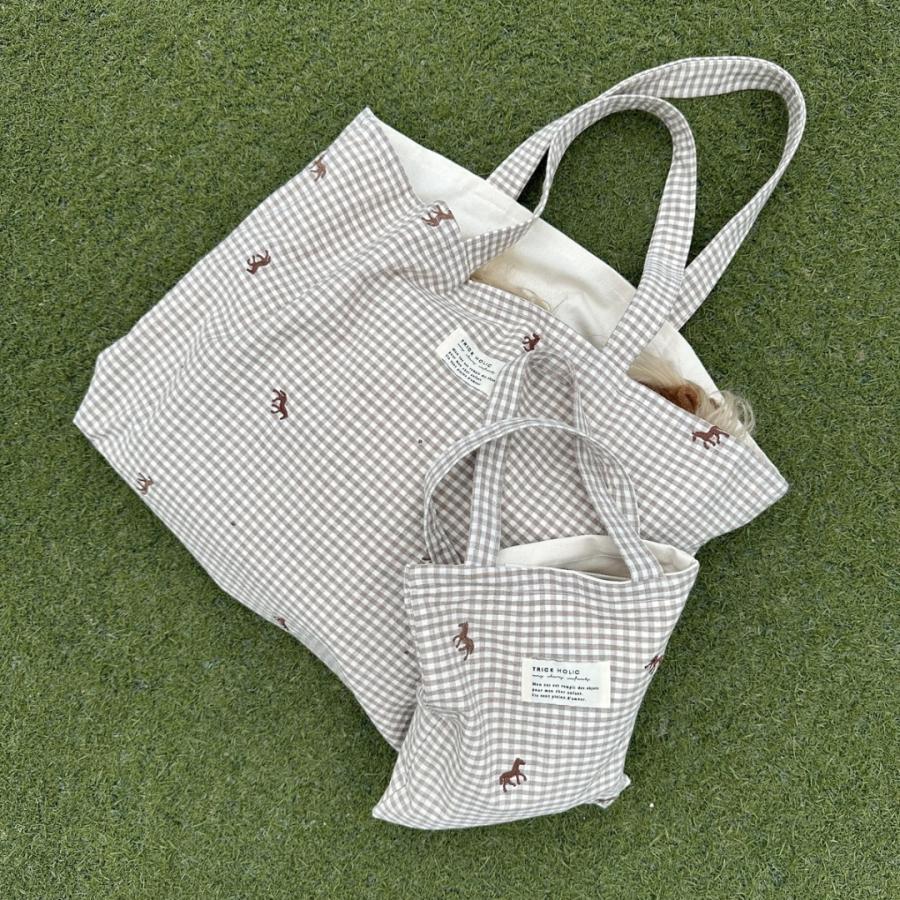 【1点までネコポス可】new コットンバッグ　馬柄刺繍　本場韓国製 オリジナルトランクバッグ　トリックホリック |  | 15