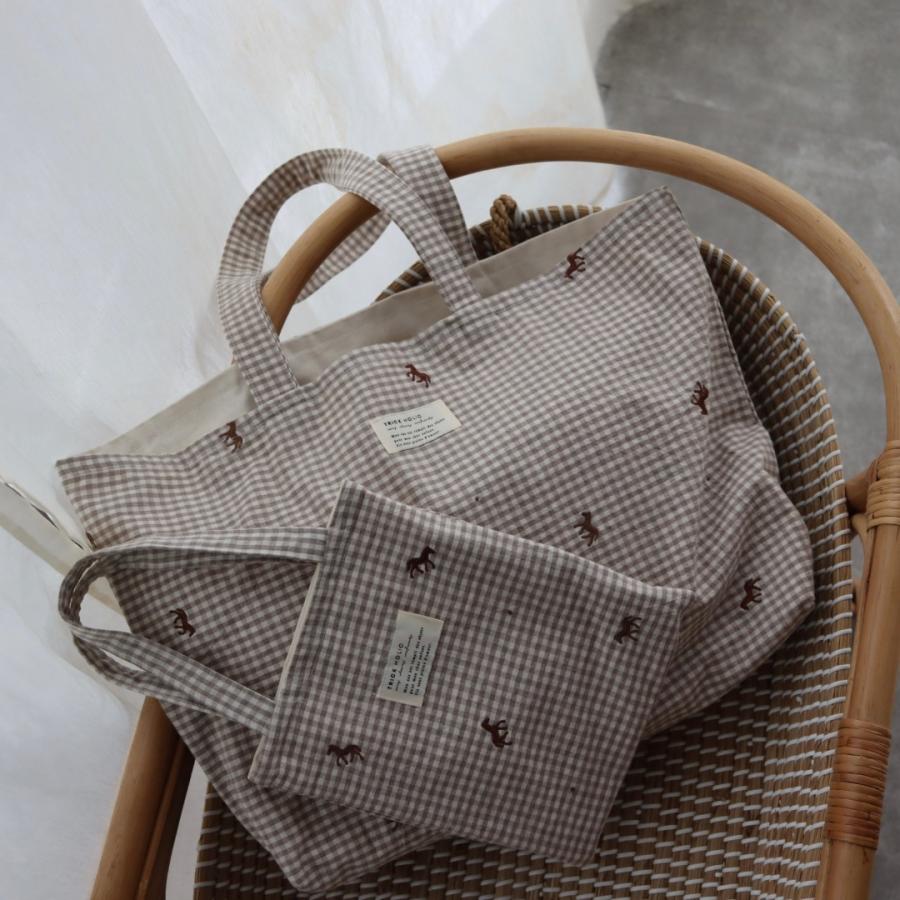 【1点までネコポス可】new コットンバッグ　馬柄刺繍　本場韓国製 オリジナルトランクバッグ　トリックホリック |  | 02