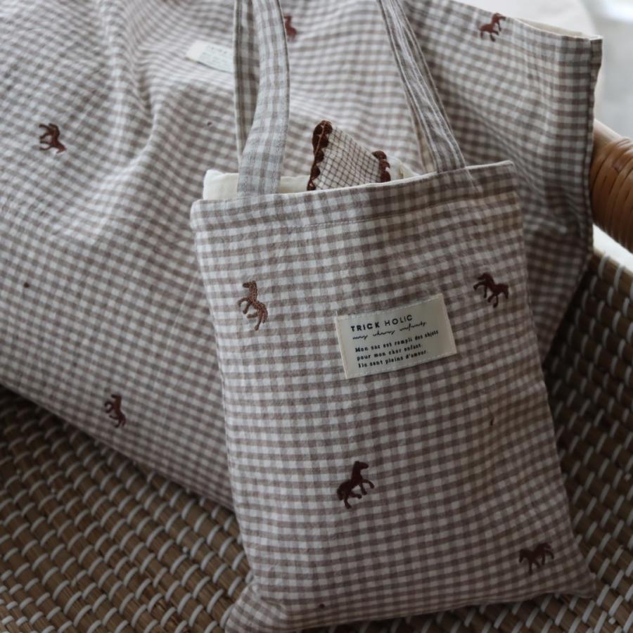 【1点までネコポス可】new コットンバッグ　馬柄刺繍　本場韓国製 オリジナルトランクバッグ　トリックホリック |  | 03