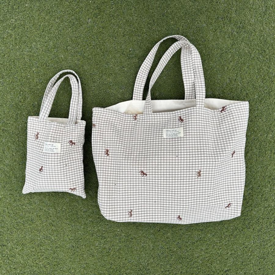 【1点までネコポス可】new コットンバッグ　馬柄刺繍　本場韓国製 オリジナルトランクバッグ　トリックホリック |  | 04