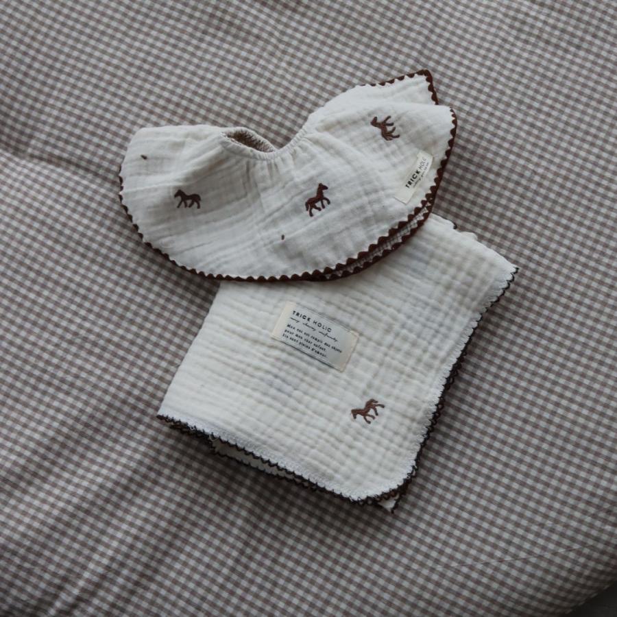 【予約販売 8/17, 20時〜8/20】【2点までネコポス可】new cotton bib　馬柄刺繍　TRICK HOLICオリジナルデザイン　コットン　スタイ　ビブ　トリックホリック |  | 10