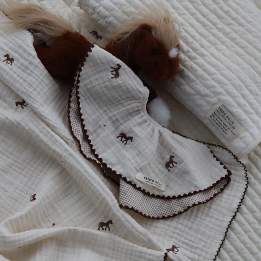 【予約販売 8/17, 20時〜8/20】【2点までネコポス可】new cotton bib　馬柄刺繍　TRICK HOLICオリジナルデザイン　コットン　スタイ　ビブ　トリックホリック |  | 12