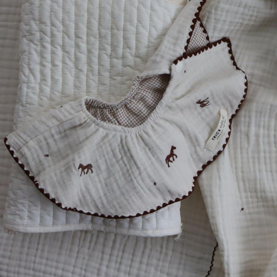 【予約販売 8/17, 20時〜8/20】【2点までネコポス可】new cotton bib　馬柄刺繍　TRICK HOLICオリジナルデザイン　コットン　スタイ　ビブ　トリックホリック |  | 17