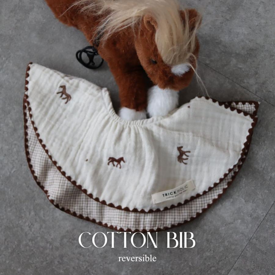 【予約販売 8/17, 20時〜8/20】【2点までネコポス可】new cotton bib　馬柄刺繍　TRICK HOLICオリジナルデザイン　コットン　スタイ　ビブ　トリックホリック |  | 19