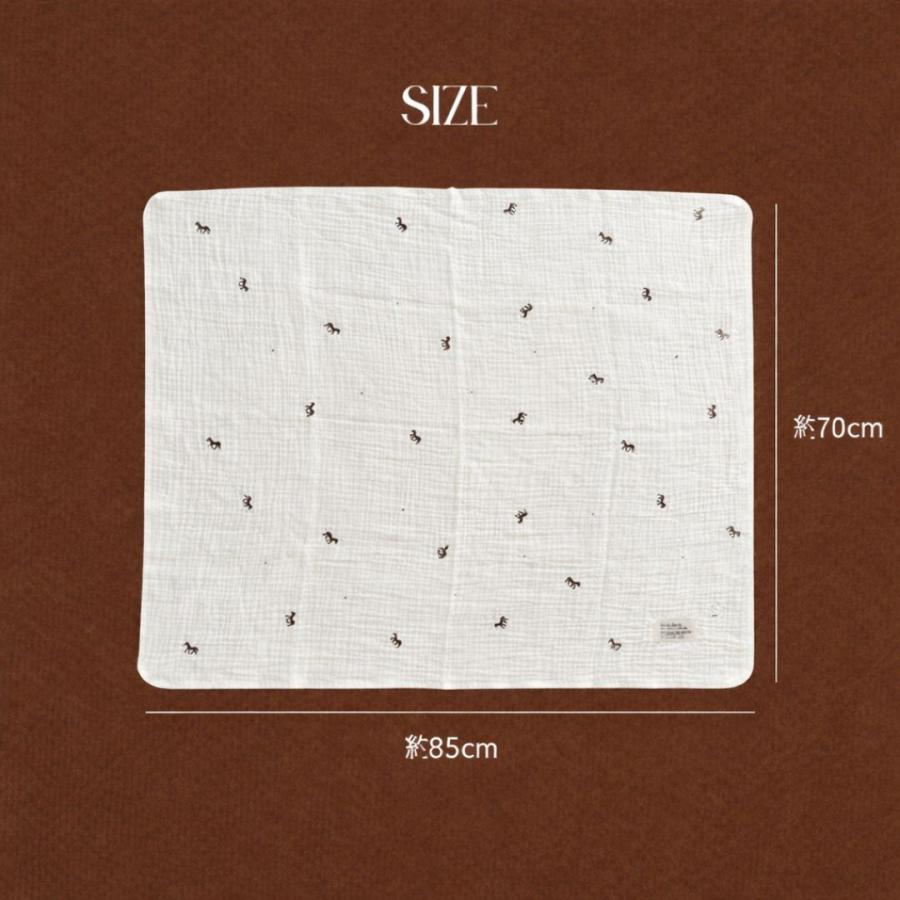 【予約販売 8/17, 20時〜8/20】【1点までネコポス可】new triple gauze  blanket　馬柄刺繍　Sサイズ（約70×85cm）3重ガーゼ　トリプル　本場韓国オリジナル |  | 02