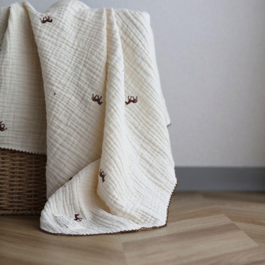 【予約販売 8/17, 20時〜8/20】【1点までネコポス可】new triple gauze  blanket　馬柄刺繍　Sサイズ（約70×85cm）3重ガーゼ　トリプル　本場韓国オリジナル |  | 18