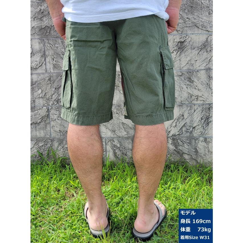 Denim & Supply Stars and Stripes Cargo Shorts デニム&サプライ 星条旗 カーゴショーツ ハーフパンツ ヴィンテージ加工 ダメージ加工 オリーブ｜trickortreat｜11