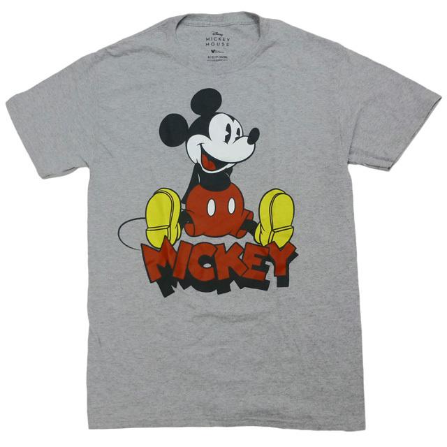 海外正規ライセンス Disney Vintage Mickey Tee ミッキーマウス ディズニー ヴィンテージ Tシャツ グレー【ゆうパケット対応】｜trickortreat