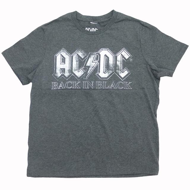 海外正規オフィシャル AC/DC Back In Black Faded Logo Tee アルバム バック・イン・ブラック ヴィンテージ加工 ...