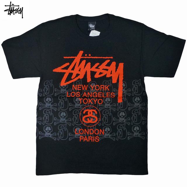 激レア USA Stussy SKULL ブラック Tシャツ STUSSY（ステューシー） Stussy World Tour Skull Tee ワールドツアー