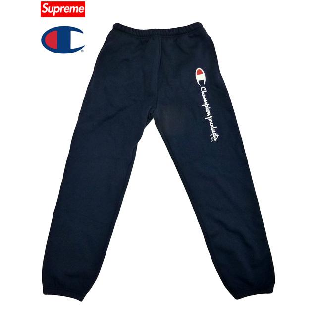 Supreme Champion Sweat Pant 2016A/W シュプリーム チャンピオン スウェットパンツ デッドストック フリース 紺｜trickortreat