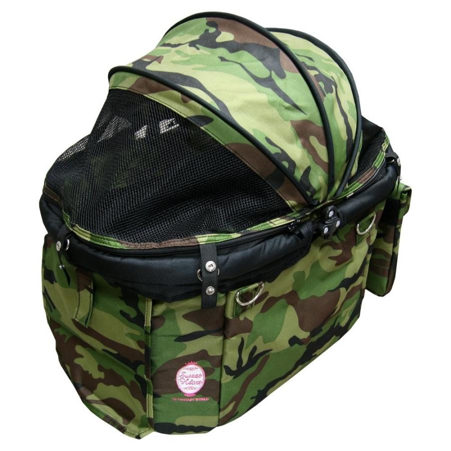 多機能ペットカート Dear Sweet Heart ディアスイートハート 柄タイプ ウッドランド(迷彩) ウッドランド バッグ スチール