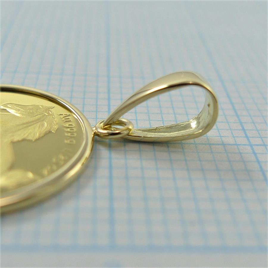 純金 k24 ホース コイン ペンダントトップ ソロモン 金貨 24金 1/25オンス 1.7g 馬 エリザベス2世 メンズ レディース プレゼント ギフト 爆買の画像
