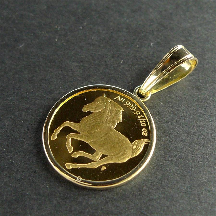 外国コイン　トークン　30枚ロット TRIDEA JEWELRY 純金 k24 ホース コイン ペンダントトップ