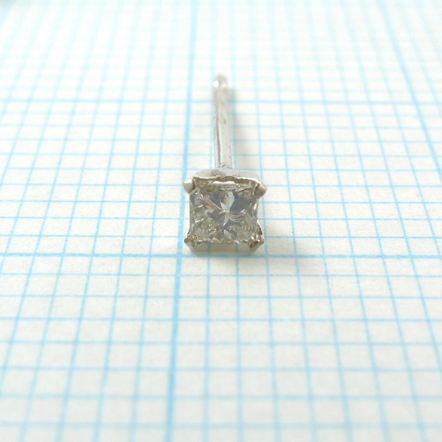 TRIDEA JEWELRY 天然ダイヤモンド ピアス プリンセスカット スクエア 