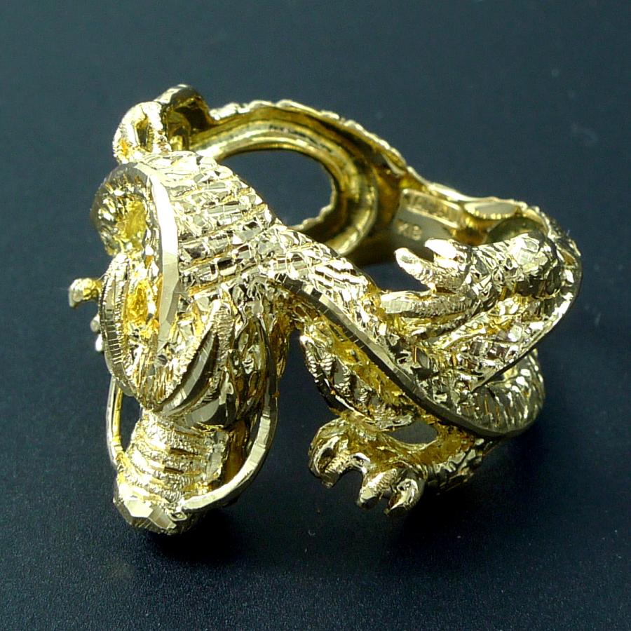 ドラゴンヘッドK18リング 楽天市場】18金 リング レディース メンズ 指輪 龍 竜 ドラゴン K18