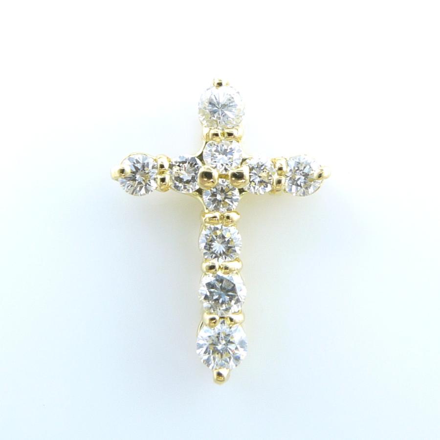 TRIDEA JEWELRY 18金 クロス ペンダントトップ ダイヤモンド 10