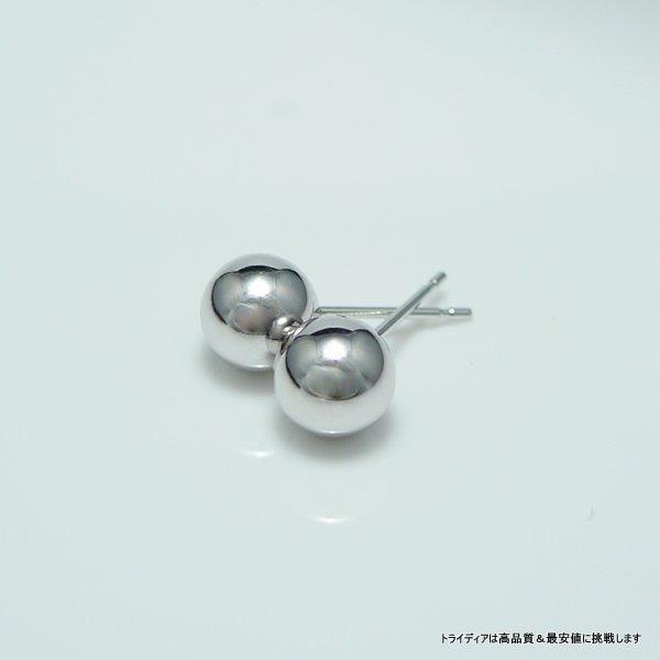 TRIDEA JEWELRY ホワイト ゴールド 丸玉 ピアス 片耳 6mm メンズ 