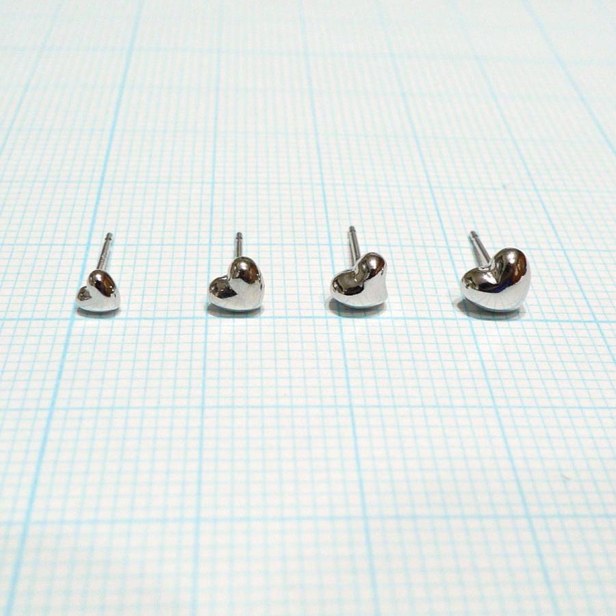 18金 ハート型ピアス 4mm 両耳 選べる形状・素材 ピンク ホワイト イエローゴールド ピアスキャッチ セット プレゼント ギフト 爆買の画像