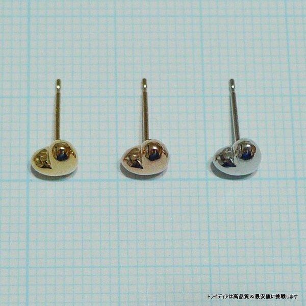 TRIDEA JEWELRY 選べる 18金 ハート ピアス k18 片耳 1個 5mm
