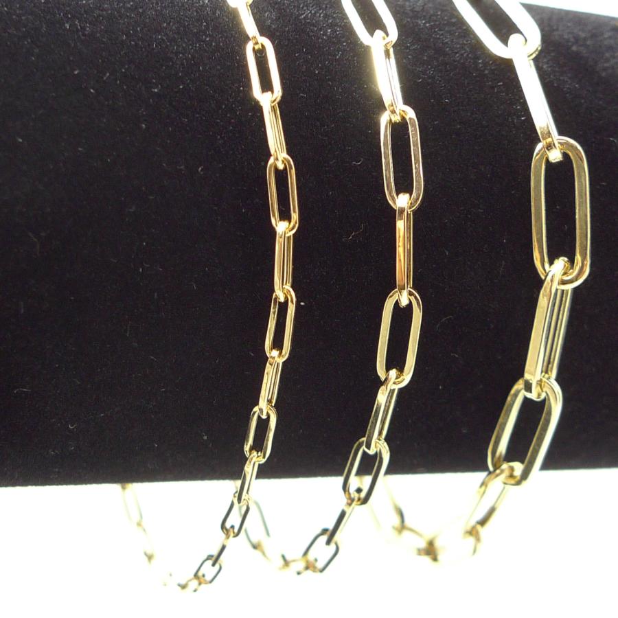TRIDEA JEWELRY 18金 ペーパークリップ チェーン ブレスレット TRIDEA JEWELRY 18金 ペーパークリップ チェーン ブレスレット